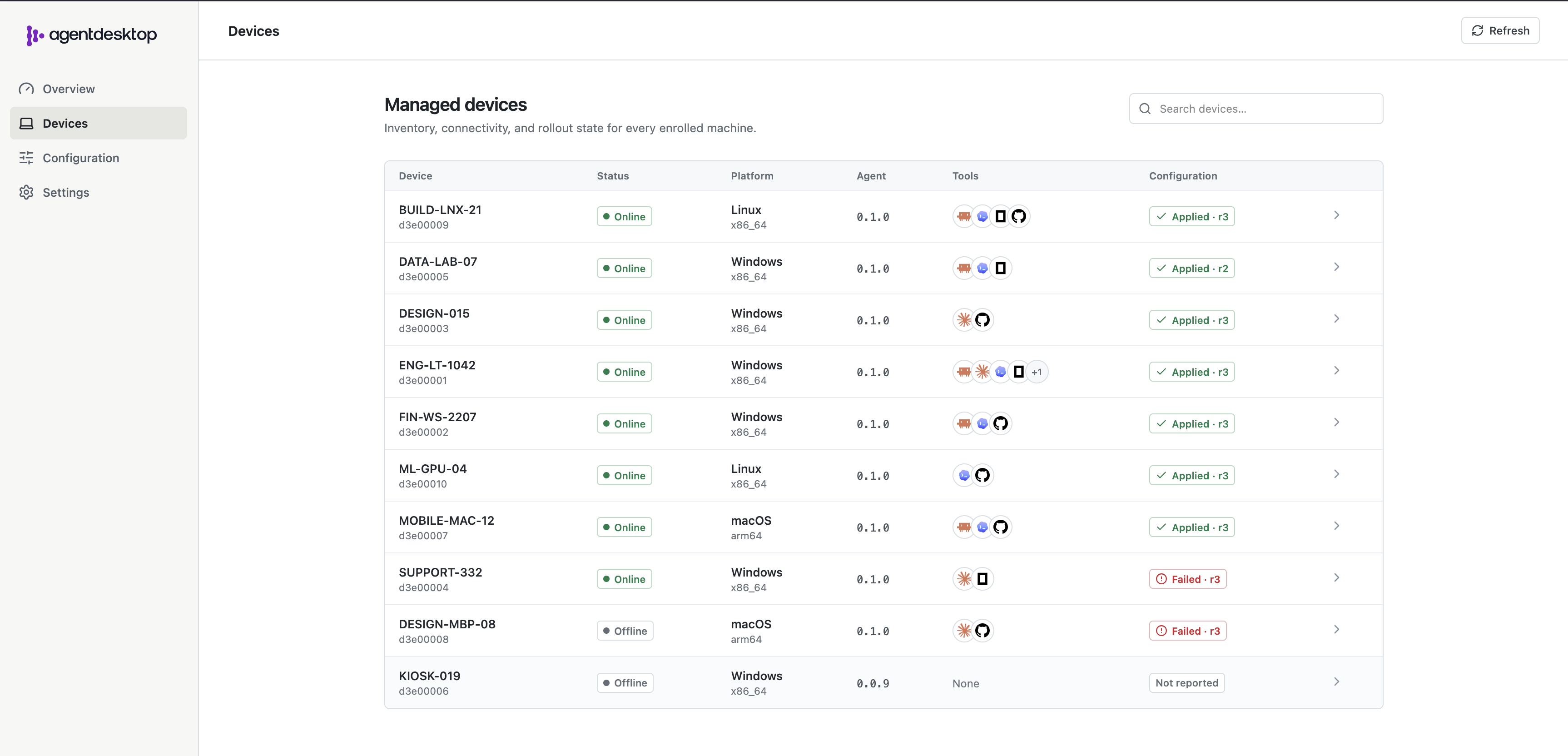 agentdesktop controller UI